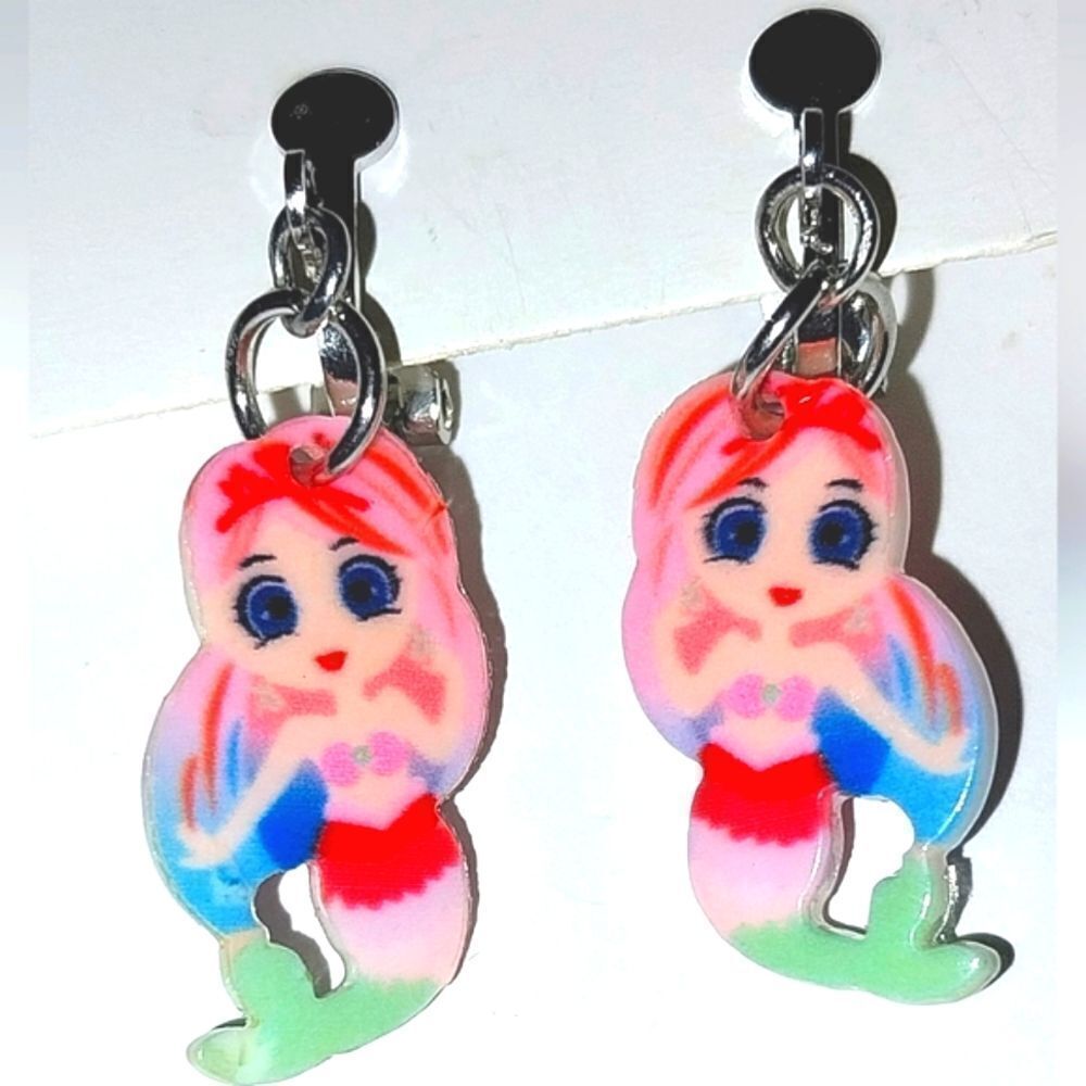 Super cute Mermaid Kid's Fashion Clip-on Earrings